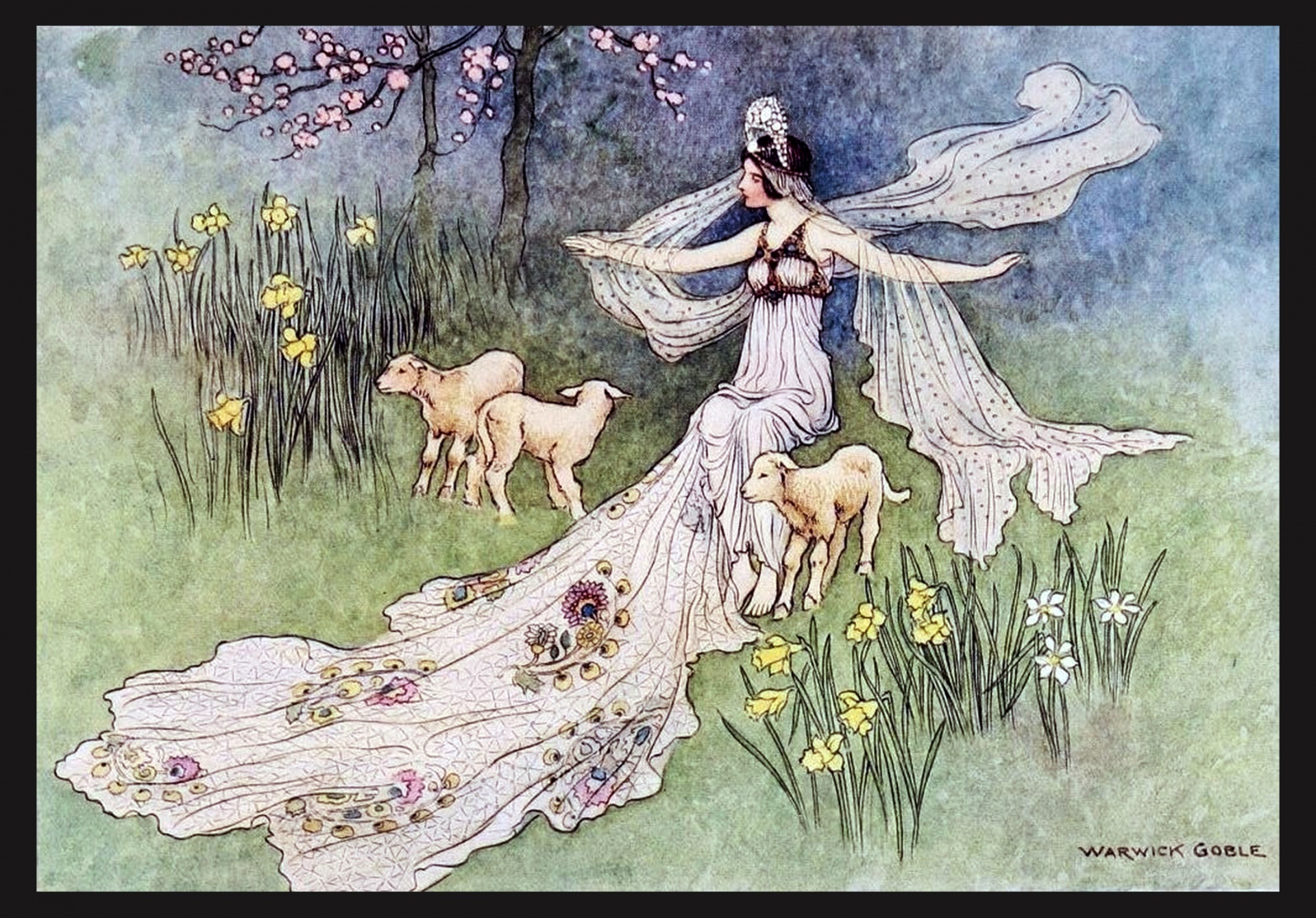Spring Fairy Vintage Art