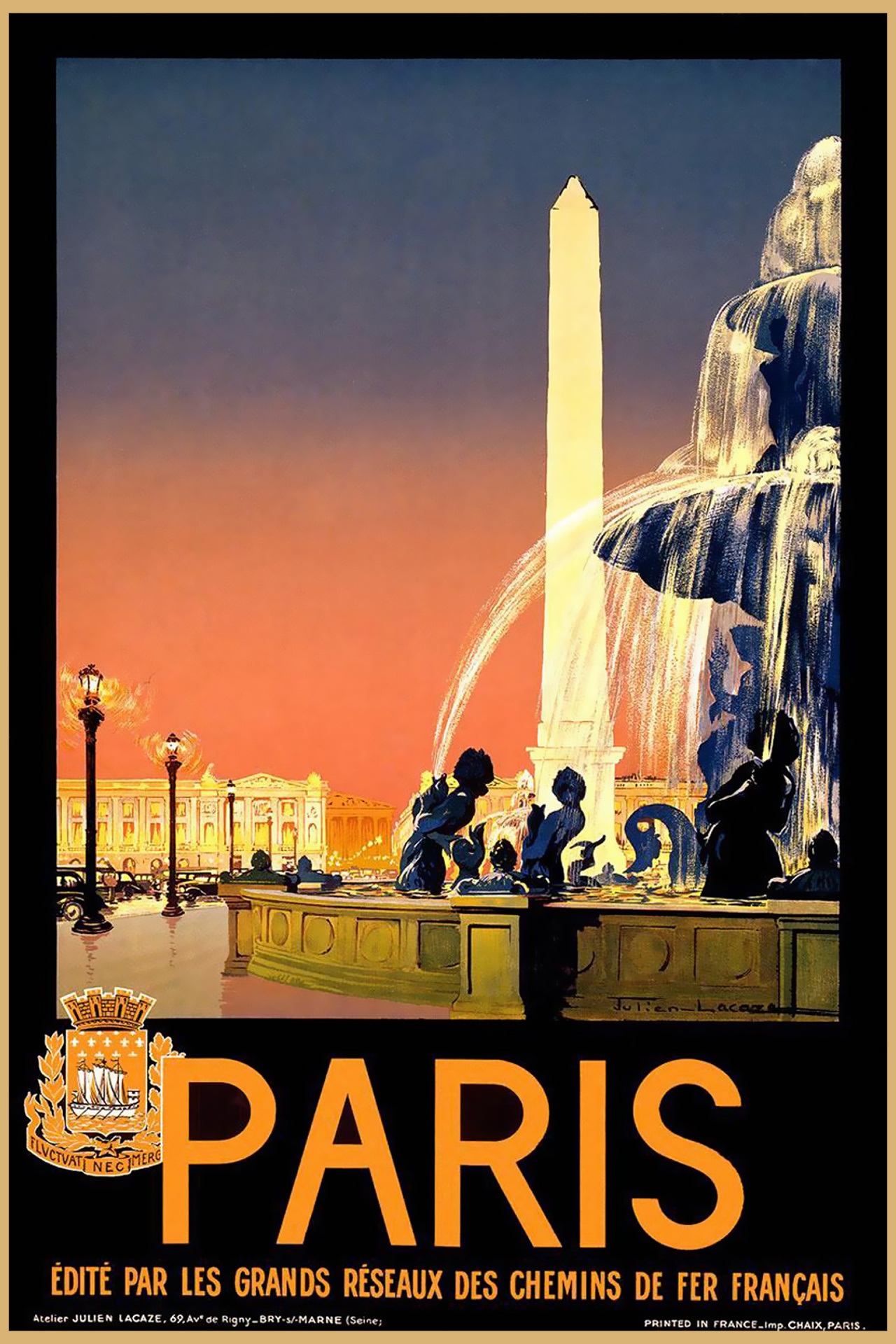 Plakat podróżny Paris Vintage