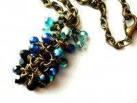 Blue Czech Glass Necklace