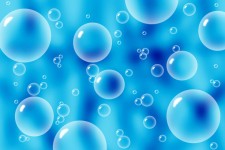 Burbujas en fondo azul