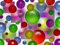 Colorido burbujas cuadrados de fondo