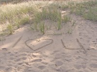 Eu te amo na areia