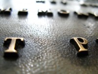 Macro bronzen plaquette Marker