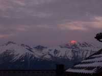 晚上萨瓦阿尔卑斯山
