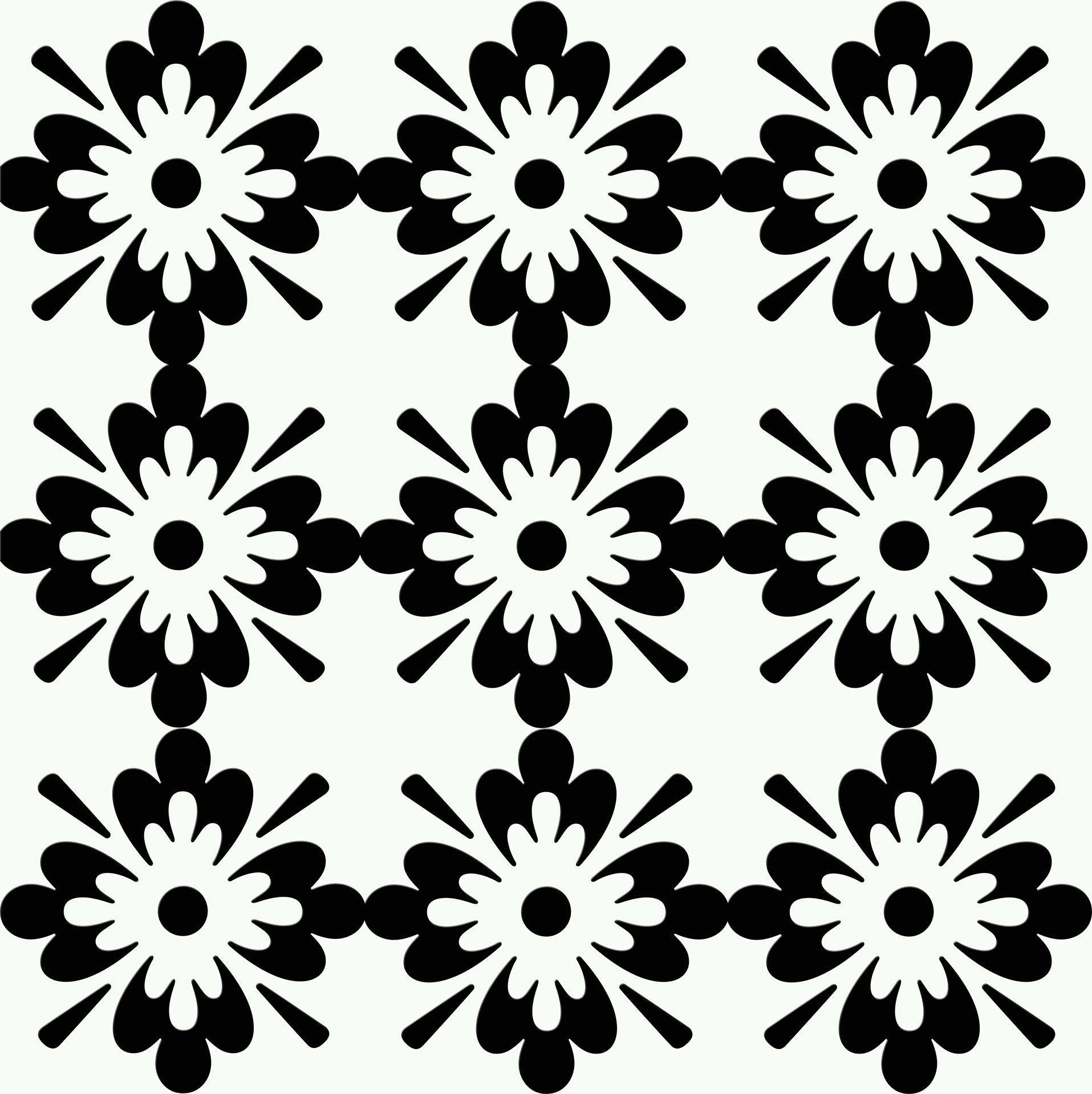 Virágos Illusztráció Fekete és fehér