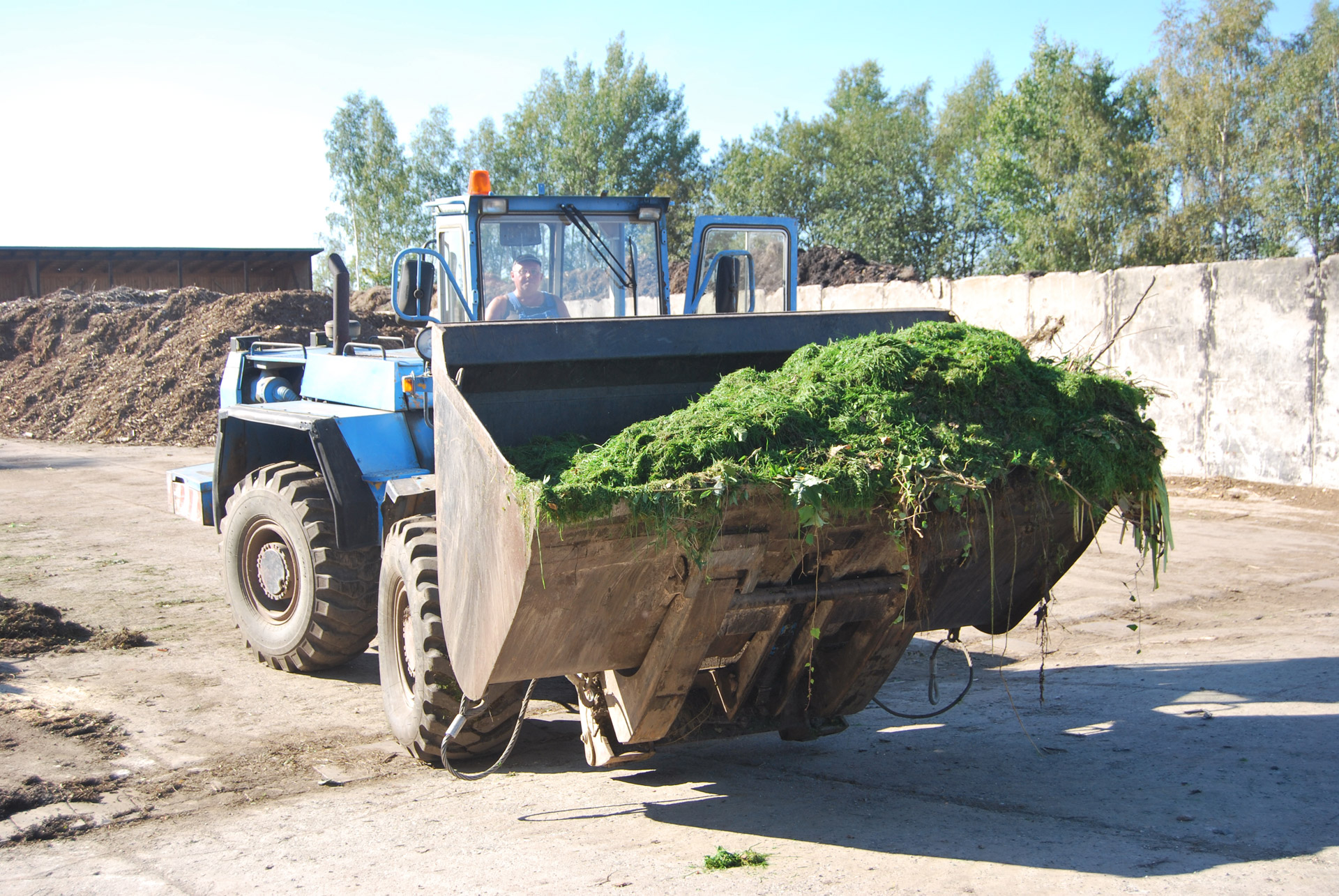 wheel-loaders-with-green-waste-free-stock-photo-public-domain-pictures