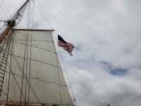 American Flag on Ship Mast