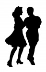 Couple dancing silhouette