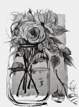 Blommor i en masonburk
