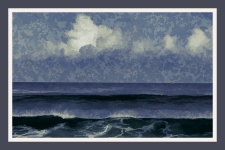 Framed Ocean Oil Painting