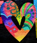 Srdce Graffiti na zdi
