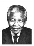 Nelson Mandela silhouet