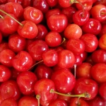 Red cherries background