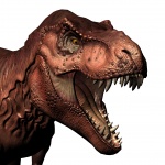 červená t-rex busta