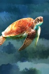 Fondo artístico de la tortuga marina