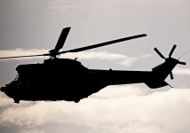 Silhouette of military helicopter