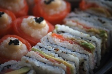 Piatto di sushi da vicino