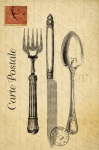 Vintage Cutlery French Postcard
