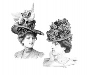 Vintage Hat Lady Illustration