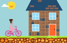 Femeie de echitatie bicicleta