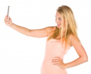 Kobieta bierze selfie