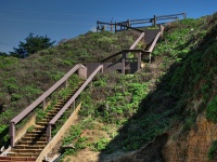 Wooden Beach Stairs Background