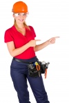 Worker Woman Pointing