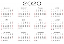 2020 kalender