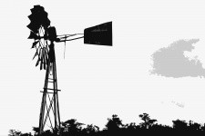 Abstract image of windmill on farm