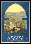 Assisi, Itálie cestovní plakát