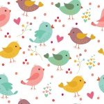 Ptáci roztomilé tapety ilustrace