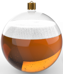 Christmas ball with beer isolated