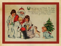 Papai Noel vintage de cartão de Natal