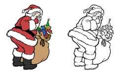 Père Noël à colorier