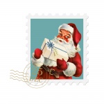 Selo postal de Papai Noel de Natal