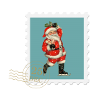 Selo postal de Papai Noel de Natal