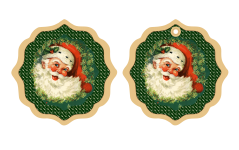 Karácsonyi santa vintage címke