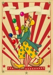 Klaun plakat cyrkowy żongler