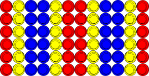 Modello di ripetizione di cerchi colorat