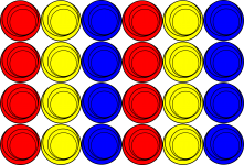 Modello di ripetizione di cerchi colorat