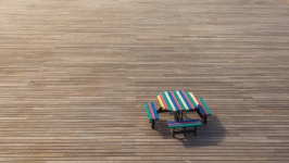 Colorful picnic table