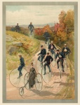 Ciclism pictură în acuarelă vintage