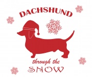Cão Dachshund com chapéu de Natal