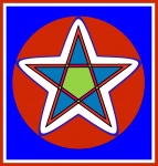 Pentagrama decorativo em um quadro