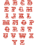 Dekorativt vintage alfabet 1