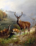 Deer Stag Vintage schilderij