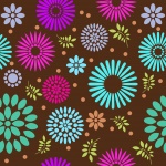 Floral Colorful Retro Background