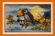 Винтажная открытка на Хэллоуин