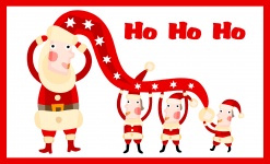 Ho Ho Ho Cartoon Santa karta