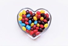 Jelly Beans In Heart Dish